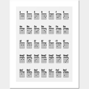 Guitar Chords Poster for Guitarists" Posters and Art